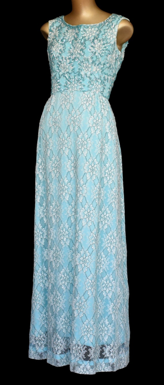Vintage 60s Emma Domb Evening Gown, 3-D Iridescen… - image 6