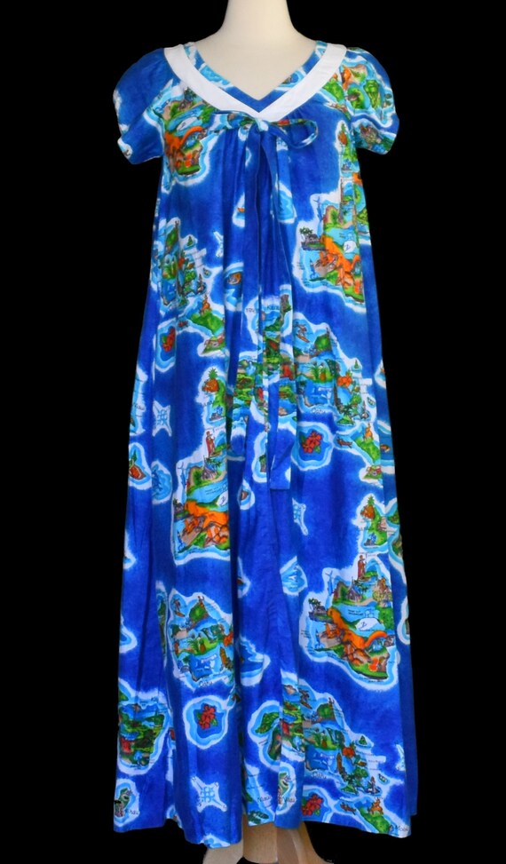 Vintage 70s Waltah Clarke Souvenir Hawaiian Maxi … - image 3