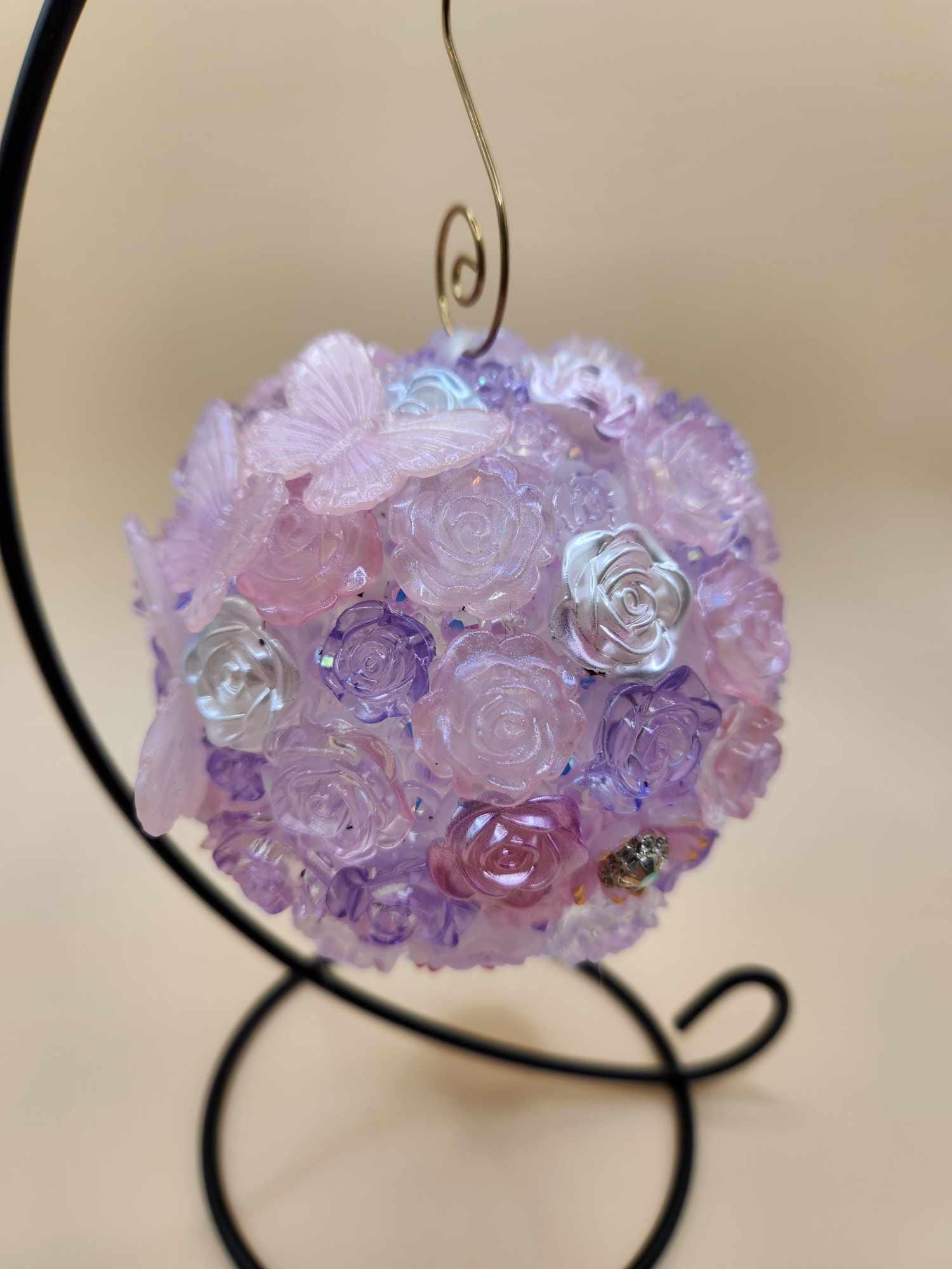 Translucent Pink and Purple With Butterflies. 4 Inches Diameter Which ...