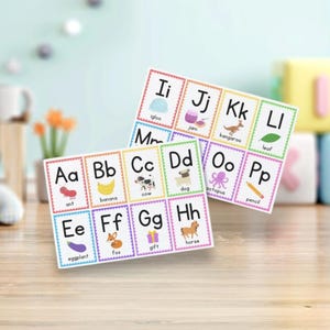 Alphabet Flashcards | Colourful Toddler Flashcards | Nursery & Homeschool Flash Cards | DIGITAL INSTANT DOWNLOAD