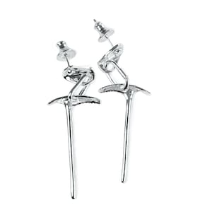 Ice Axe, Bolt Hanger, Tiny Carabiner - Dangle Earrings - Handmade EP-224-331-251-S-B