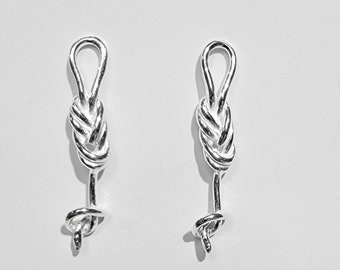 Solid Sterling Silver Handmade Sterling Silver Figure Eight Knot Stud Earring Pair