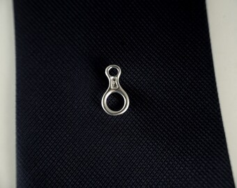 Tie Tack Figure Eight Descender Sterling Silver 20 mm TT-303-S-B