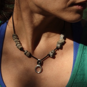 Rock Necklace Sterling Silver Rockclimbing Figure 8 Cord Necklace