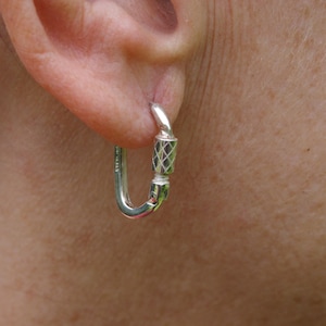 Carabiner Hoop Earring Pair  in sterling silver - EH-314-S-B
