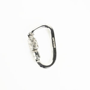 Functional Miniature Locking Carabiner Clasp Sterling Silver Rock Climbing Jewelry MIN-222-S-B image 2