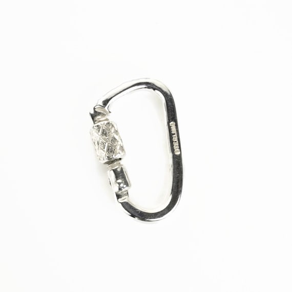 Functional Miniature Locking Carabiner Clasp Sterling Silver