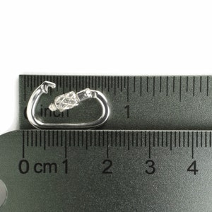 Functional Miniature Locking Carabiner Clasp Sterling Silver Rock Climbing Jewelry MIN-222-S-B image 7