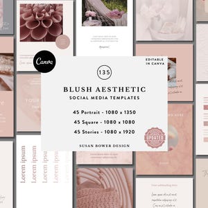 Blush Social Media Canva Templates: 135 Instagram Posts & Stories ...