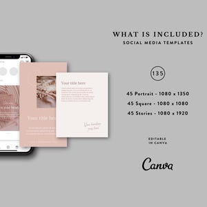 Blush Social Media Canva Templates: 135 Instagram Posts & Stories ...