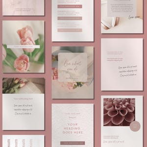 Blush Social Media Canva Templates: 135 Instagram Posts & Stories ...