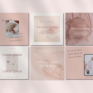 Blush Social Media Canva Templates: 135 Instagram Posts & Stories ...