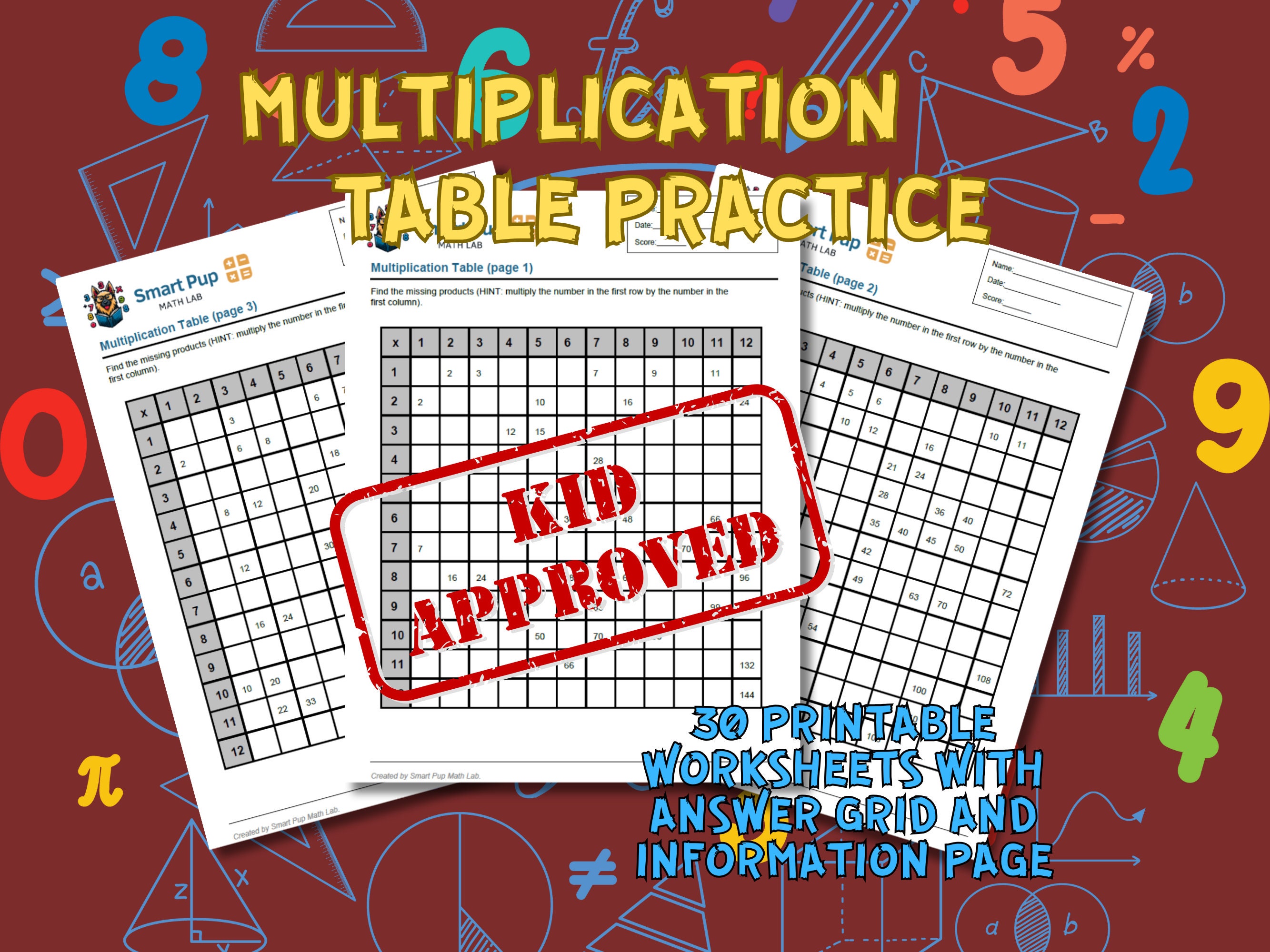 Table Homework Multiplication Table Practice, Printable Worksheets With Answer Key and ...