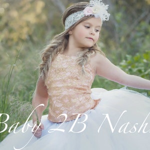 Rose Gold Dress Lace Dress Flower Girl Dress Tulle Dress Wedding Dress Party Dress Birthday Dress White Tutu Dress Toddler Tutu Girls Dress image 1