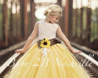 Sunflower Flower Girl Tutu Dress