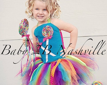 Candyland Costume Tutu,  Lollipop Costume Set, Candy Costume, Birthday Dress