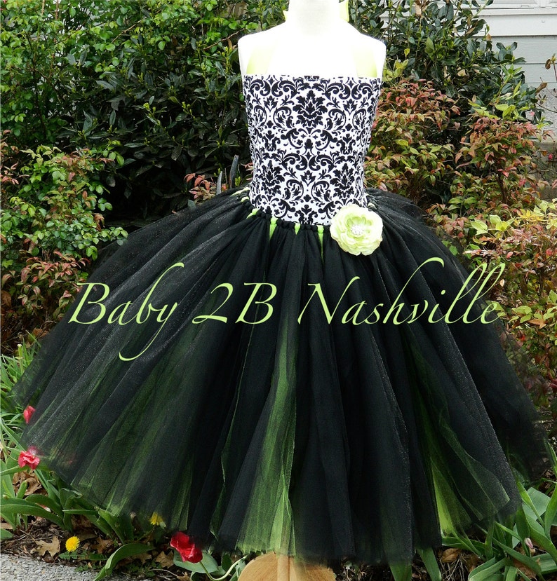 Purple Damask Flower Girl Dress