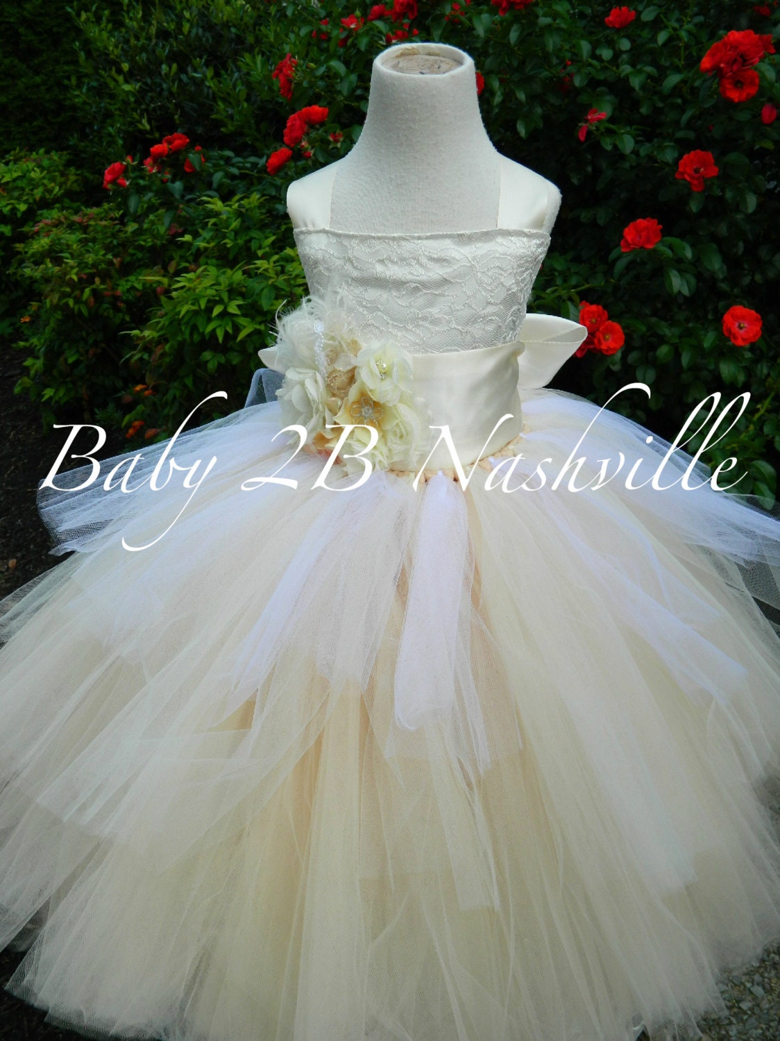 Vintage Dress Ivory Lace Dress Flower Girl Dress Wedding Dress