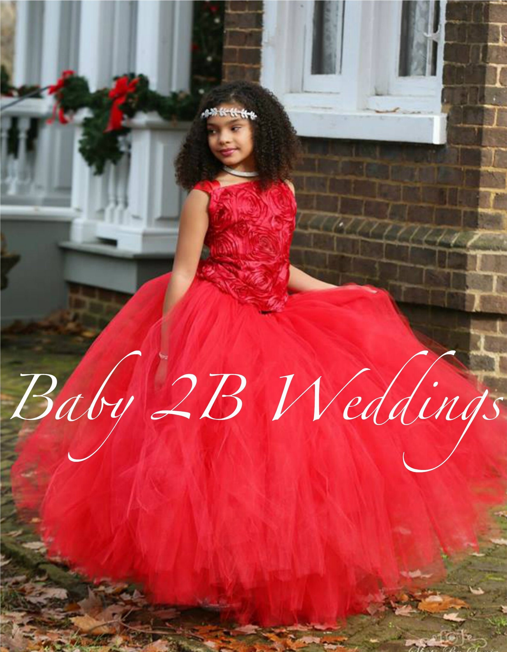 Red And Ivory Flower Girl Dresses