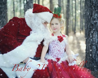 Red Dress Dress Lace Dress Holiday Dress Flower Girl Dress Wedding Dress Santa Dress Christmas Dress Toddler Tutu Dress Girls Tulle Dress