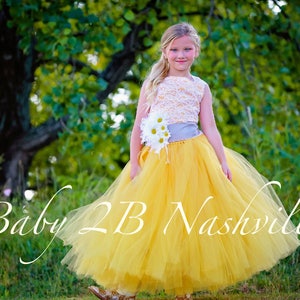 Daisy Dress Yellow Dress Flower Girl Dress Lace Dress Tulle - Etsy