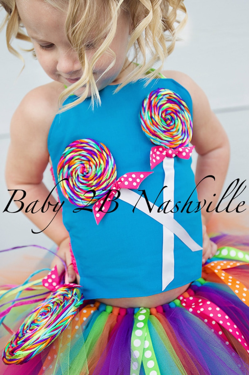 Candyland Costume Tutu, Lollipop Costume Set, Candy Costume, Birthday Dress image 3