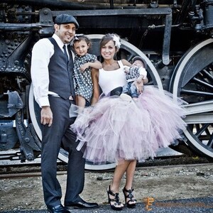 Pink and Grey Tutu Skirt Wedding Bridesmaid Tulle Skirt