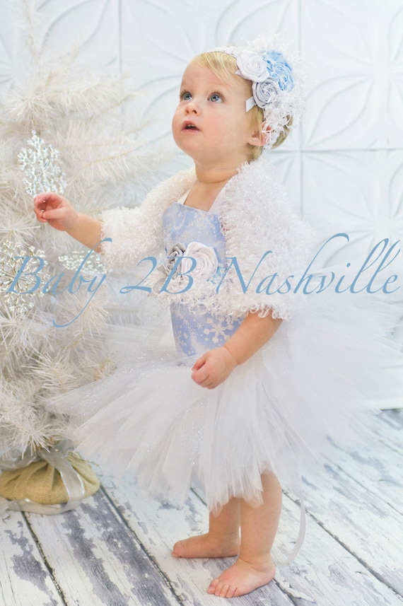 Winter Onederland Dress Birthday Dress Snow Princess Dress Baby