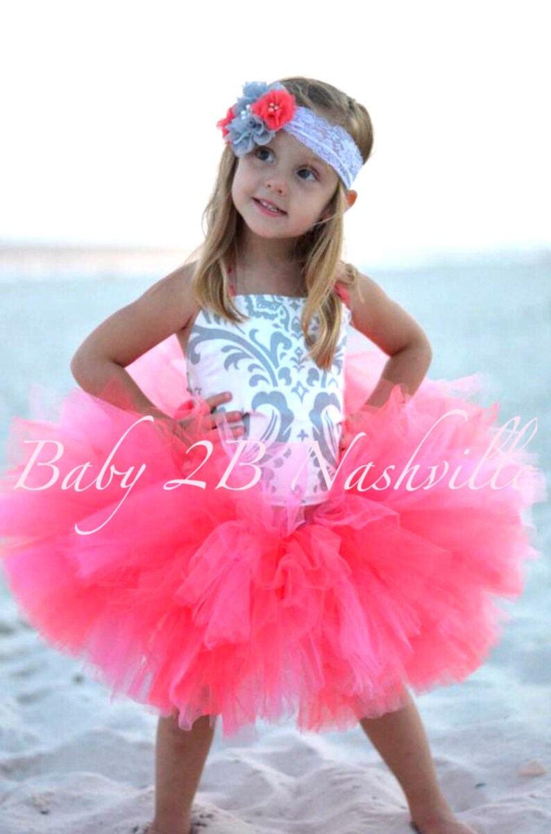 Beach Wedding Dress Flower Girl Dress Baby Girl Dress Coral Etsy