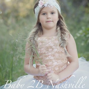 Rose Gold Dress Lace Dress Flower Girl Dress Tulle Dress Wedding Dress Party Dress Birthday Dress White Tutu Dress Toddler Tutu Girls Dress image 2