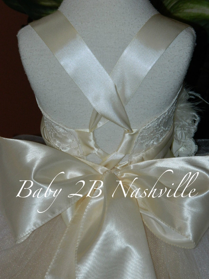 Sash bow and pic of back of dress.