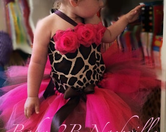 Hot Pink GiraffeTutu Costume Birthday Dress Baby -Toddler 2T