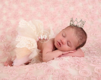 Lace Newborn Baby Tutu in Pink, Ivory and Cream