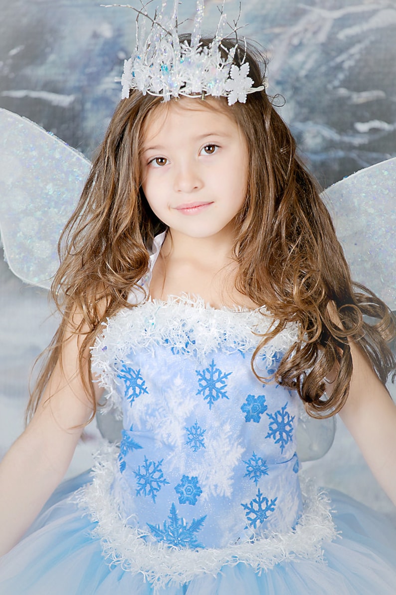 Winter Snow Fairy Costume Icy Fairy Snow Princess Costume Complete Set image 5