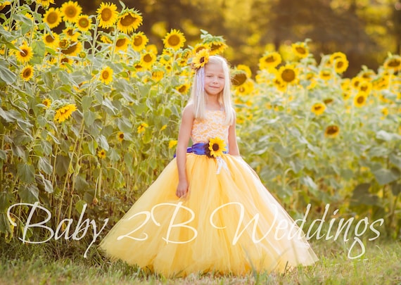 Royal blue and sales yellow flower girl dresses