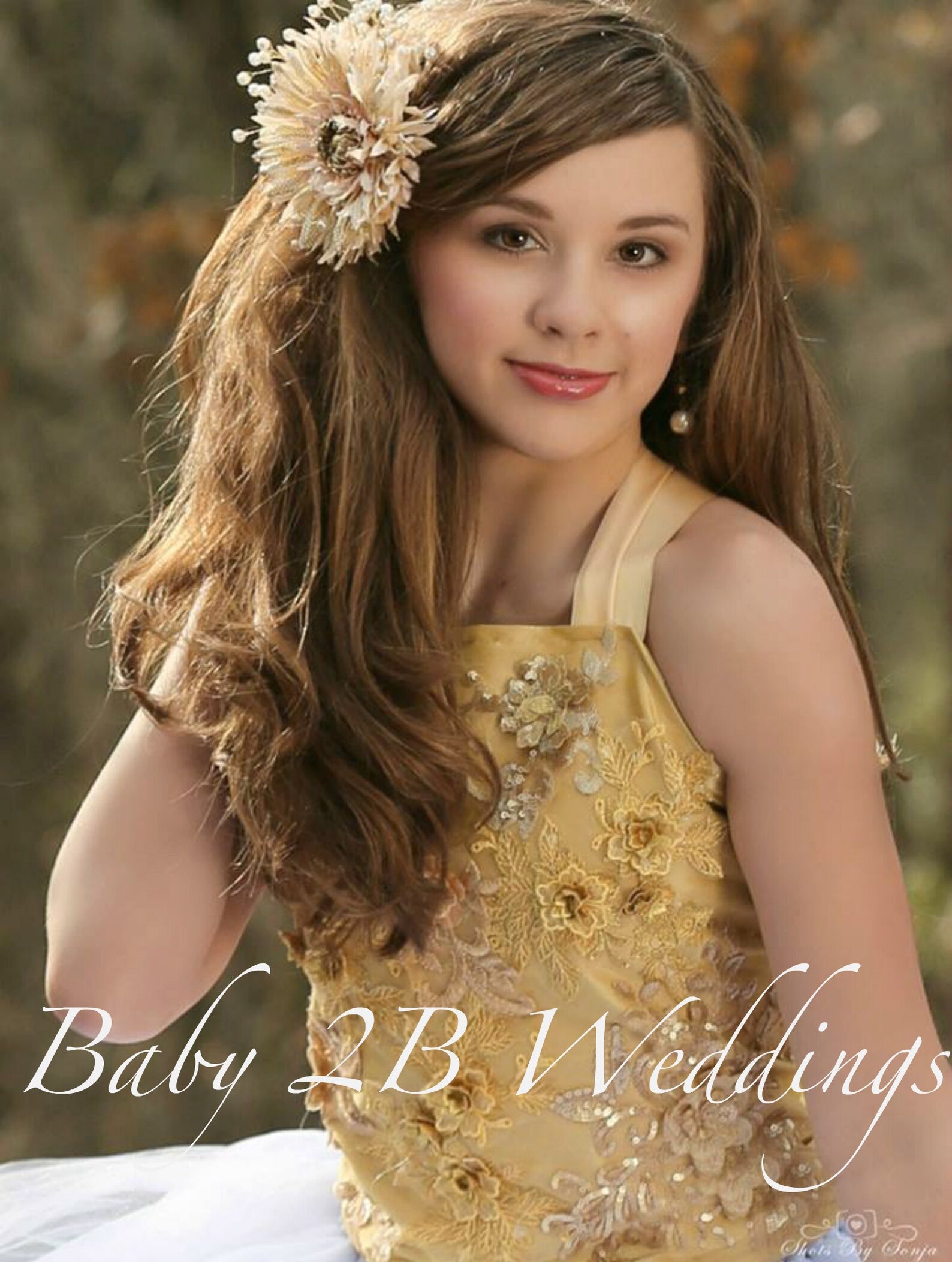 Gold and White Dress Flower Girl Dress Wedding Dress Gold Etsy