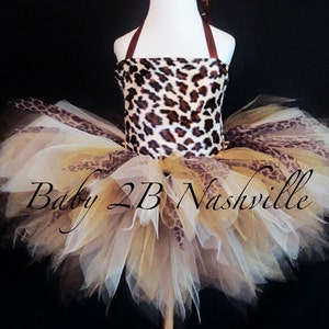 Girls Safari Cheetah Tutu Costume Size 5-6T Pageant Wear Outfit of Choice image 1
