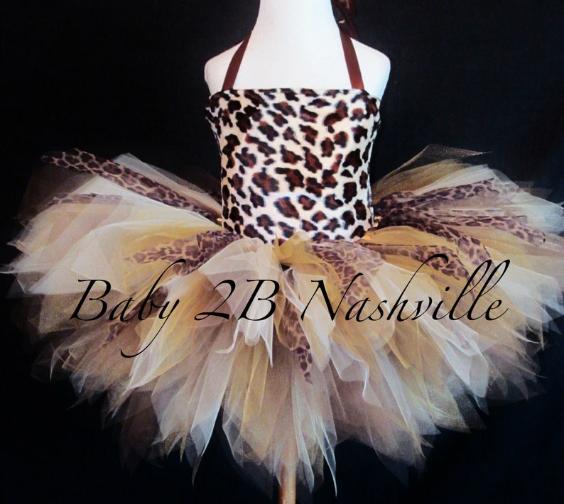 Girls Safari Cheetah Tutu Costume Size 5-6T Pageant Wear Outfit of Choice image 1