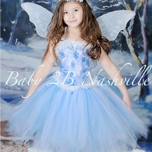 Winter Snow Fairy Costume Icy Fairy Snow Princess Costume Complete Set image 4