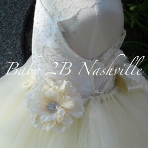 Ivory Rose Matching flower hair piece for Lace Dress Wedding Accessories image 2