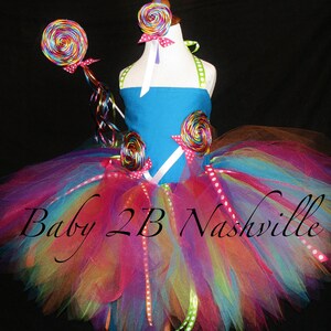 Candyland Costume Tutu, Lollipop Costume Set, Candy Costume, Birthday Dress image 4