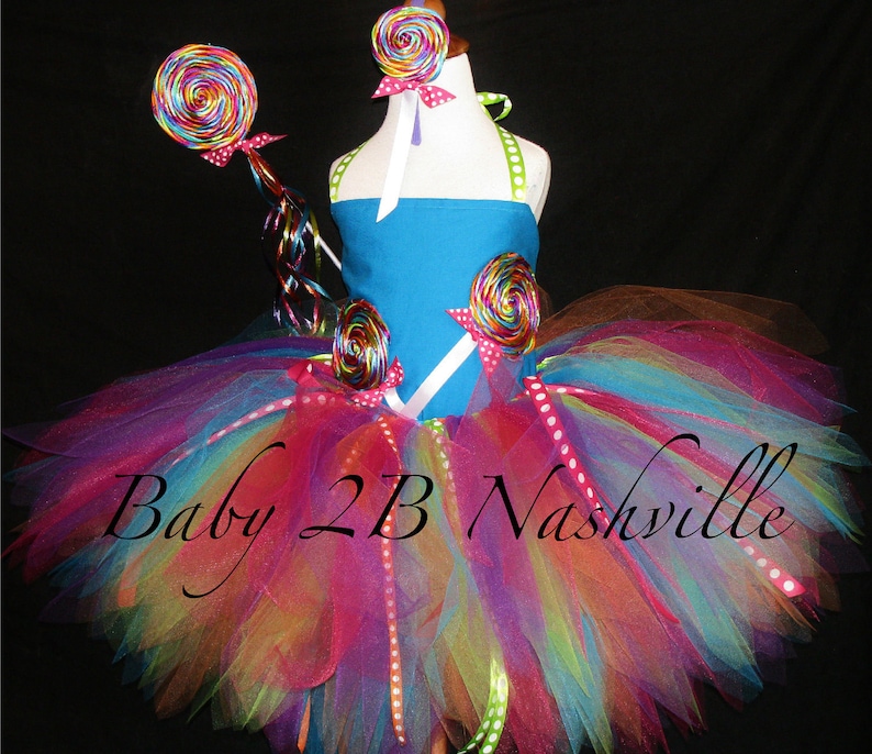 Candyland Costume Tutu, Lollipop Costume Set, Candy Costume, Birthday Dress image 4