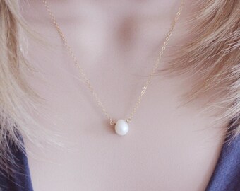 Genuine Pearl Necklace Gold Pearl Necklace June Birthstone Necklace June Birthday Gift For Her 14 karat Gold Sterling Silver