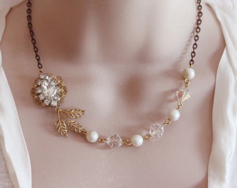 Bridal Necklace Vintage Inspired Wedding Necklace Vintage Style Wedding Jewelry Bridgerton Jewelry Pearl Bridal Necklace Gift For Her