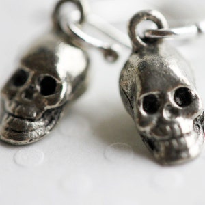 Tiny Skull Earrings Sterling Skeleton Earrings Silver Skull Earrings Gift For Her Halloween Jewelry