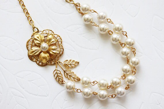 yellow gold wedding necklace
