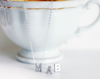 Initial Necklace - Tiny Initial Necklace- Sterling Silver