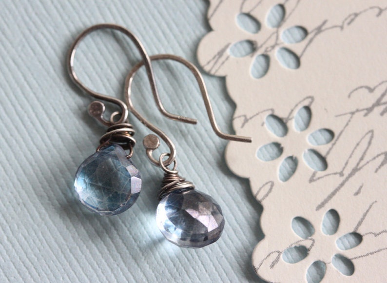 Navy Blue Earrings Blue Gemstone Earrings Everyday Earrings Etsy