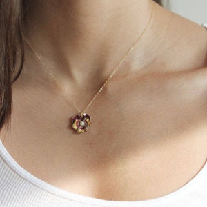 Colar Pansy Colar Viola Pingente Pansy Vintage Presente Para Ela Colar Botânico Dia Das Mães