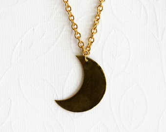 Large Crescent Moon Necklace Large Moon Necklace Gold Crescent Moon Necklace Gift For Her